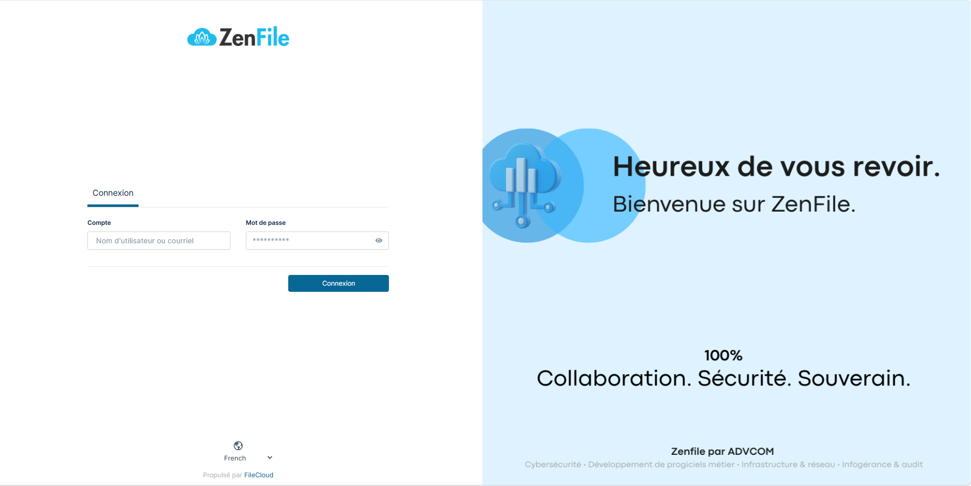 Portail d'authentification Zenfile
