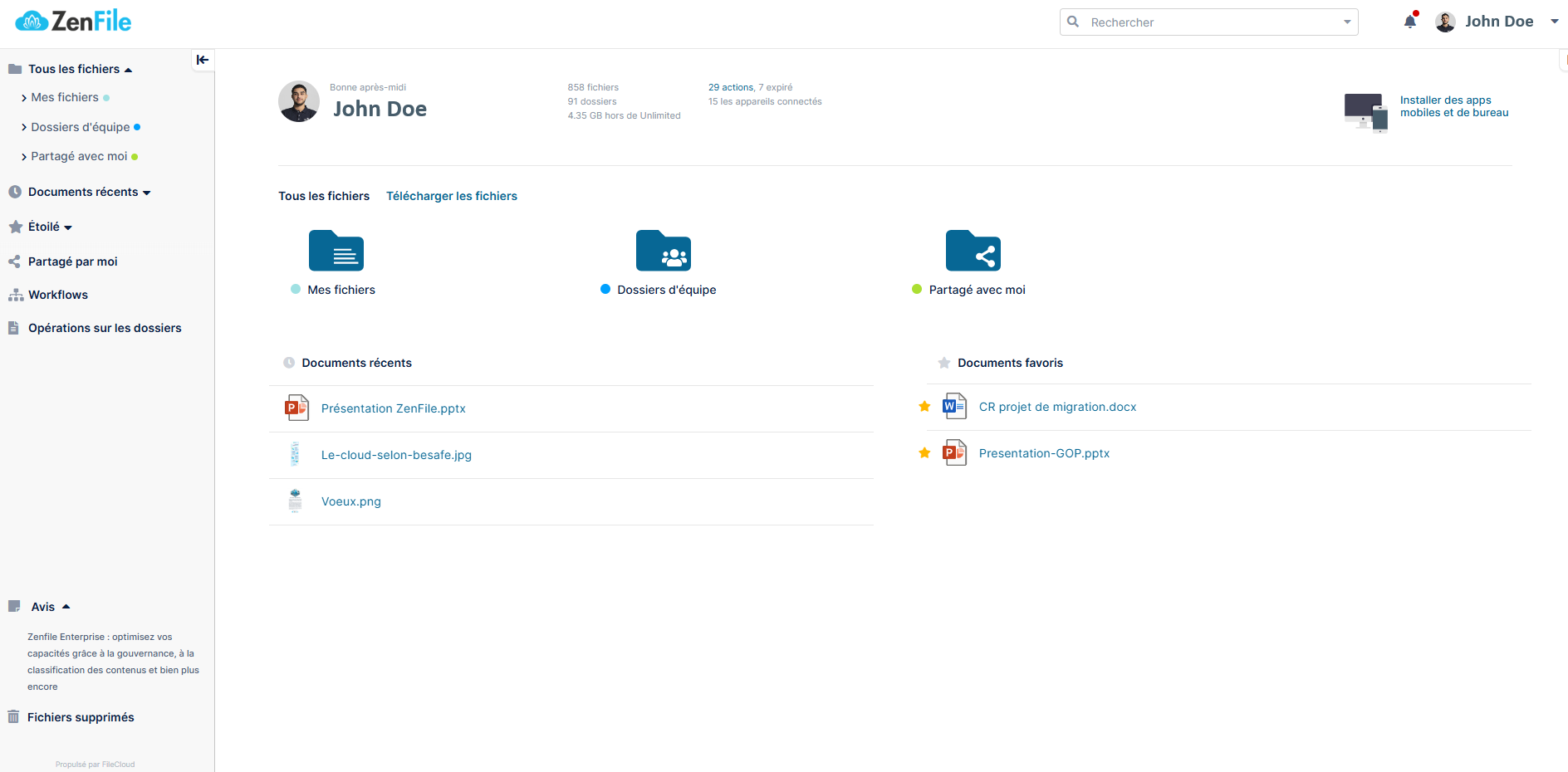 Zenfile Dashboard